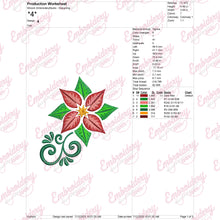 Poinsettia Floral Christmas Embroidery Design