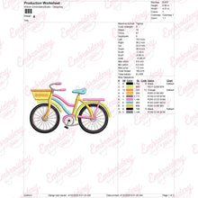 Colorful Bicycle Embroidery Design