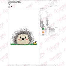 Cute Hedgehog Embroidery Design