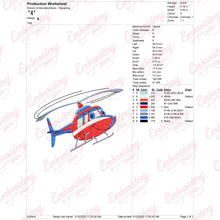 Flying Helicopter Embroidery Design