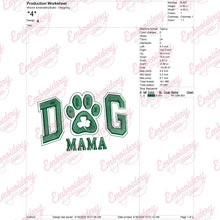 Dog Mama Text Embroidery Design