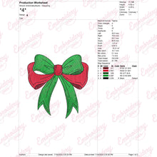 Christmas Bow Embroidery Design