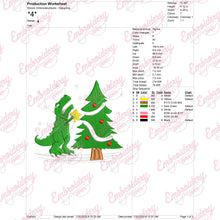 Struggle Dinosaur Christmas Tree Embroidery Design