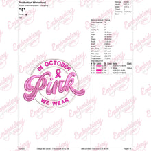Pink October Breast Cancer Embroidery Design