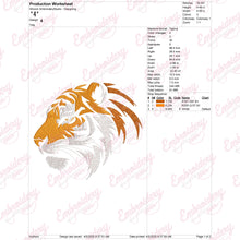 Tiger Head Embroidery Design