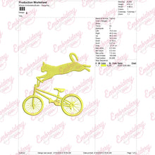 Bicycle With Kitty Cat Machine Embroidery Design