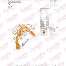 Leaping Tiger Embroidery Design