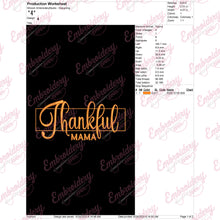 Thanksgiving Thankful Mama Embroidery Design