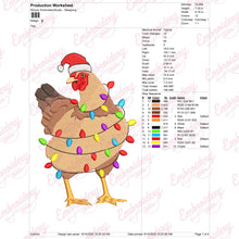 Christmas Chicken With Lights Embroidery Design