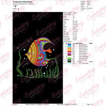 Colorful Tropical Fish Embroidery Design