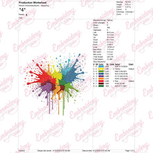 Colour Splash Machine Embroidery Design