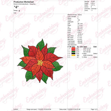 Christmas Flower Applique Machine Embroidery Design