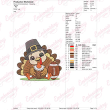 Little Turkey Thanksgiving Player Embroidery Design