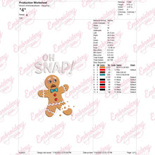 Oh Snap! Gingerbread Man Christmas Embroidery Design