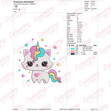 Caticorn Funny Cat Unicorn Embroidery Design