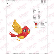Flying Exotic Bird Machine Embroidery Design