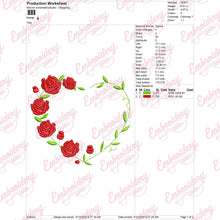 Valentine’s Day Heart Floral Embroidery Design