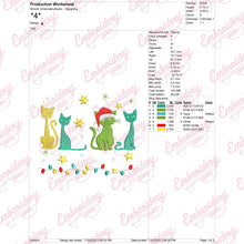 Christmas Kitties Embroidery Design