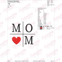 Mom Heart Embroidery Design