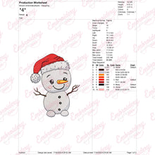 Cute Little Snowman Christmas Embroidery Design