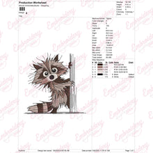 Peeking Raccoon Embroidery Design