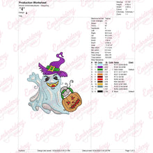 Cute Halloween Ghost Embroidery Design