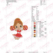 Cute Cheerleader Embroidery Design
