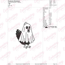 Chicken Ghost Halloween Embroidery Design