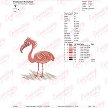 Pink Flamingo Embroidery Design