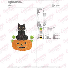 Halloween Pampkin With Cat Embroidery Design