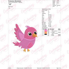 Cute Pink Bird Embroidery Design