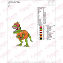 T-rex Dinosaur In Pumpkin Halloween Embroidery Design