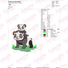 Cute Mother And Baby Panda Embroidery Design