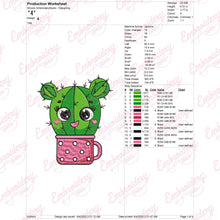 Cartoon Cactus Embroidery Design