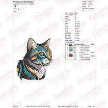 Cute Colorful Cat Machine Embroidery Design
