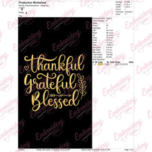 Thankful Grateful Blessed Thanksgiving Embroidery Design