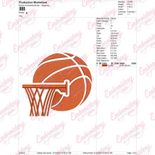 Basket Ball Embroidery Design