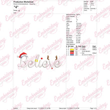 Believe Christmas Embroidery Design