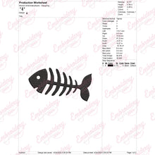 Fish Skeleton Embroidery Design
