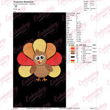 Baby Turkey Thanksgiving Embroidery Design