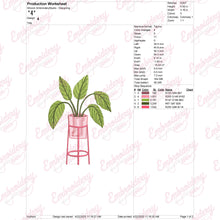 House Plant Embroidery Design