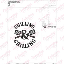 Chilling & Grilling Embroidery Design