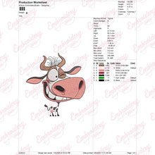 Funny Cow Embroidery Design