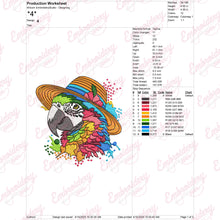 Colorful Parrot Head Embroidery Design