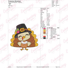 Thanksgiving Cute Turkey Embroidery Design