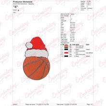 Christmas Basketball Embroidery Design
