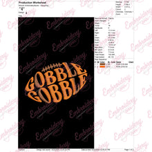 Thanksgiving Football Gobble Embroidery Design