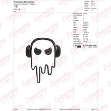 Melting Music Ghost Halloween Embroidery Design