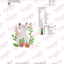 Cat With Flower Digital Embroidery Design