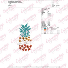 Aloha Pineapple Embroidery Design